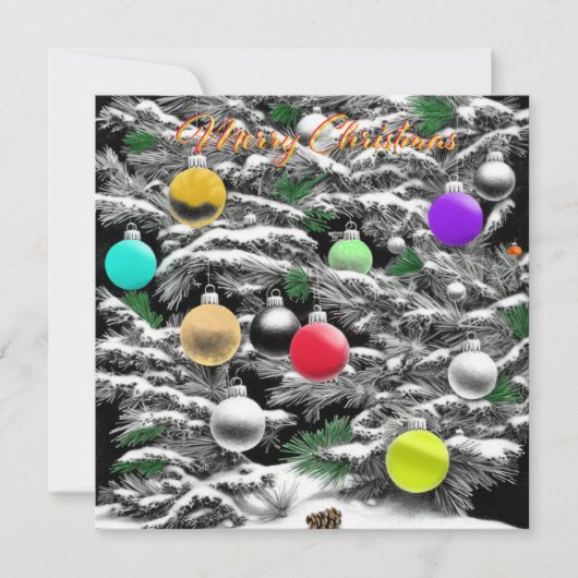 Zwart-wit kerstfeest en kleur (Voorkant)