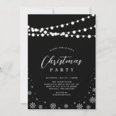 Zwart & Wit | Kerstfeest Verlichting Kerstfeest Kaart (Voorkant)