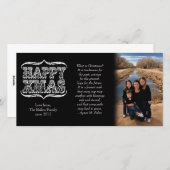  zwart-wit kerstfotokaart feestdagenkaart (Voorkant / Achterkant)