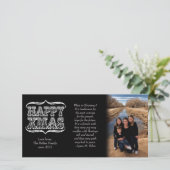  zwart-wit kerstfotokaart feestdagenkaart (Staand voorkant)