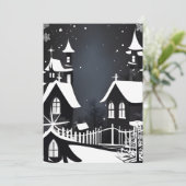 Zwart-wit Kerstkaart (Staand voorkant)