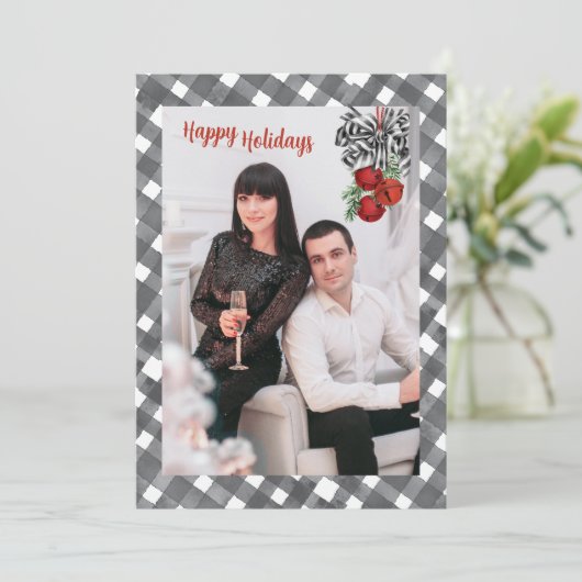 Zwart-wit Kerstkaart (Staand voorkant)