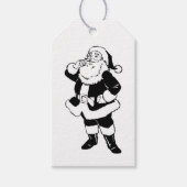 Zwart & Wit Kerstman Cadeaulabel (Voorkant)