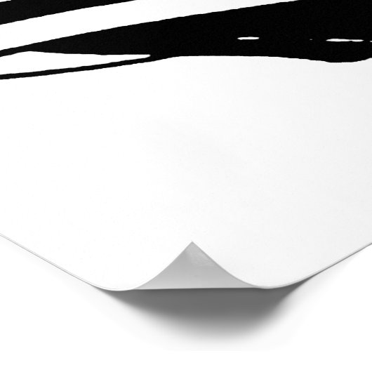  zwart-wit kerstman kunst poster (Hoek)