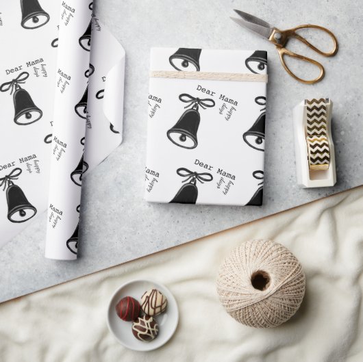 Zwart-wit Kerstmis Cadeaupapier (Crafts)