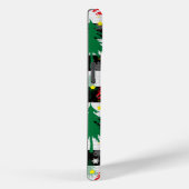 Zwart Wit Kerstmis Sneeuw Strepen Rood Groen Bomen Case-Mate iPhone Case (Achterkant / Rechts)