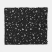 Zwart-wit Kerstmis Sneeuwvlok Patroon Fleece Deken (Voorkant (Horizontaal))