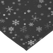 Zwart-wit Kerstmis Sneeuwvlok Patroon Korte Tafelloper (Hoek)