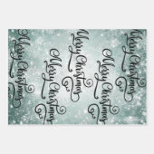 Zwart, wit, Kerstmis, Snowflake, Vakantiekst, Gift Inpakpapier Vel (Voorkant 2)