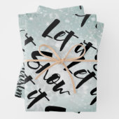 Zwart, wit, Kerstmis, Snowflake, Vakantiekst, Gift Inpakpapier Vel (In situ)