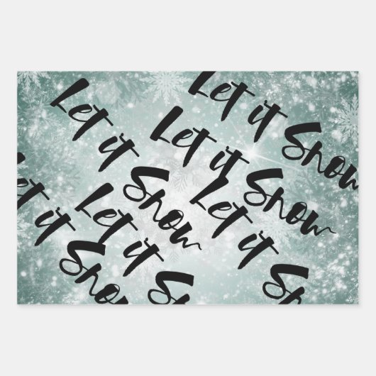 Zwart, wit, Kerstmis, Snowflake, Vakantiekst, Gift Inpakpapier Vel (Voorkant)