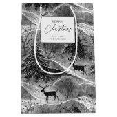 Zwart Wit Kerstmispatroon#13 ID1009 Verpakking Medium Cadeauzakje (Voorkant)