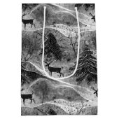 Zwart Wit Kerstmispatroon#13 ID1009 Verpakking Medium Cadeauzakje (Achterkant)