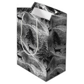 Zwart Wit Kerstmispatroon#13 ID1009 Verpakking Medium Cadeauzakje (Achterkant Gekanteld)