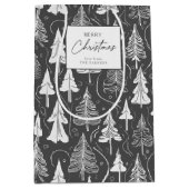 Zwart Wit Kerstmispatroon#5 ID1009 Medium Cadeauzakje (Voorkant)