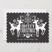 Zwart-wit kerstontwerp feestdagenkaart (Voorkant)
