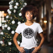 Zwart-wit kerstontwerp t-shirt