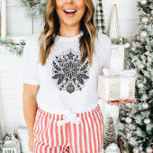 Zwart-wit kerstontwerp t-shirt