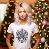 Zwart-wit kerstontwerp t-shirt