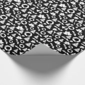 Zwart wit kerstpatroon cadeaupapier (Hoek)