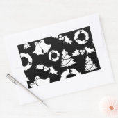 Zwart wit kerstpatroon rechthoekige sticker (Envelop)
