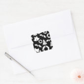 Zwart wit kerstpatroon vierkante sticker (Envelop)