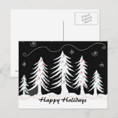 Zwart-wit kerstscene feestdagenkaart (Voorkant / Achterkant)