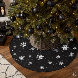 Zwart-Wit Kerstsneeuwvlok Winterpatroon Kerstboom Rok