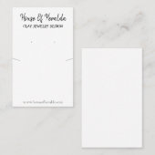 Zwart-wit Ketting oorbel Display Holder Visitekaartje (Voorkant / Achterkant)