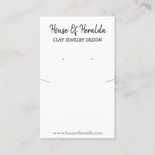 Zwart-wit Ketting oorbel Display Holder Visitekaartje (Voorkant)