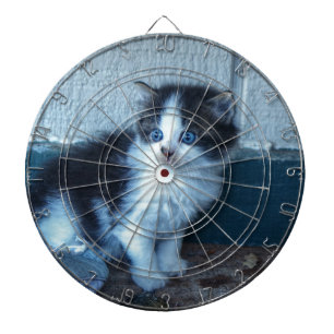 Zwart-wit keuken dartbord