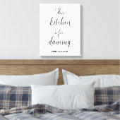 Zwart Wit Keuken Decor Grappig Quote Canvas Print (Insitu (Slaapkamer))