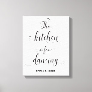 Zwart Wit Keuken Decor Grappig Quote Canvas Print