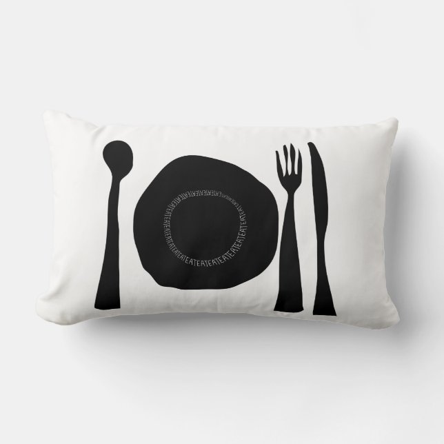 Zwart-wit keuken kunst kussen (Voorkant)