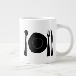 Zwart-wit keukengerei grote koffiekop