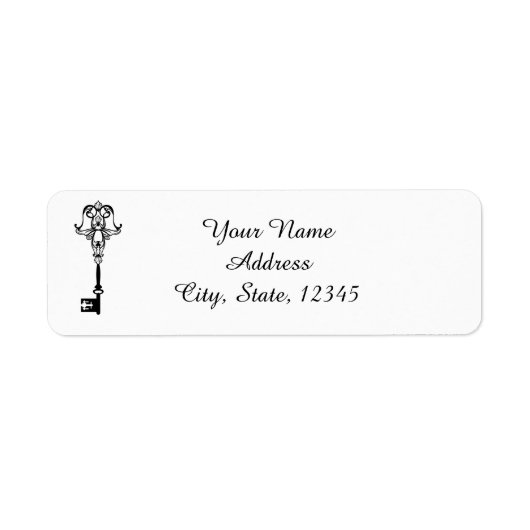 Zwart-wit Key Bruiloft Label (Voorkant)
