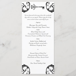 Zwart-wit Key Bruiloft Menu