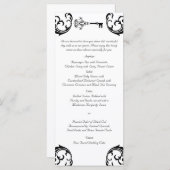 Zwart-wit Key Bruiloft Menu (Voorkant / Achterkant)