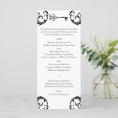 Zwart-wit Key Bruiloft Menu (Staand voorkant)