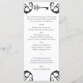 Zwart-wit Key Bruiloft Menu (Voorkant)