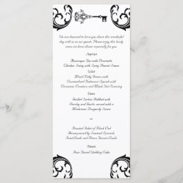 Zwart-wit Key Bruiloft Menu