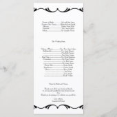 Zwart-wit Key huwelijksprogramma Programmakaart (Achterkant)