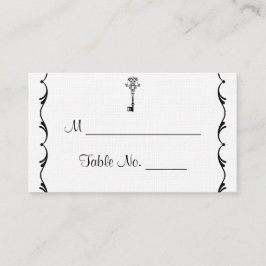 Zwart-wit Key Trouwplaats Kaarten Plaatskaartje
