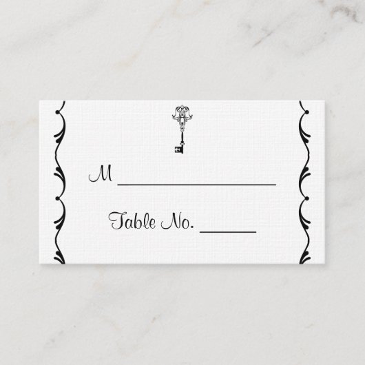 Zwart-wit Key Trouwplaats Kaarten Plaatskaartje (Voorkant)