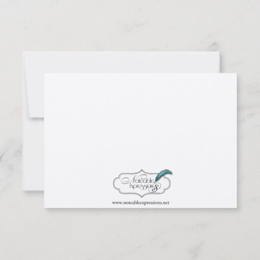 Zwart-wit Key Wedding Response Kaart (Achterkant)