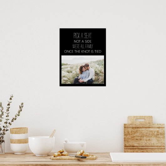 Zwart-wit kies een stoel niet een kant Huwelijksfo Poster (Keuken)