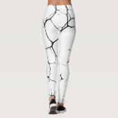 Zwart Wit kintsugi patroon Leggings (Achterkant)