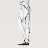 Zwart Wit kintsugi patroon Leggings (Links)