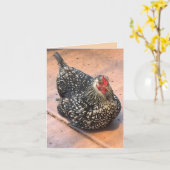 Zwart-Wit Kip Rust Foto Kaart (Gele Bloem)