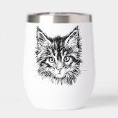 Zwart-wit kitten gezicht (Achterkant)
